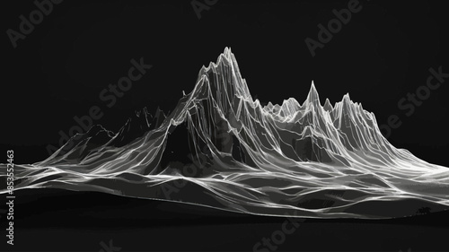 Black and White Abstract Landscape
