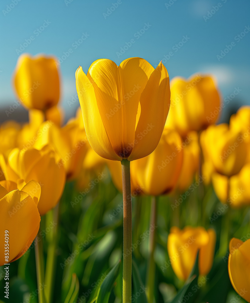 Feld mit gelber Tulpen Feld mit gelber Tulpen