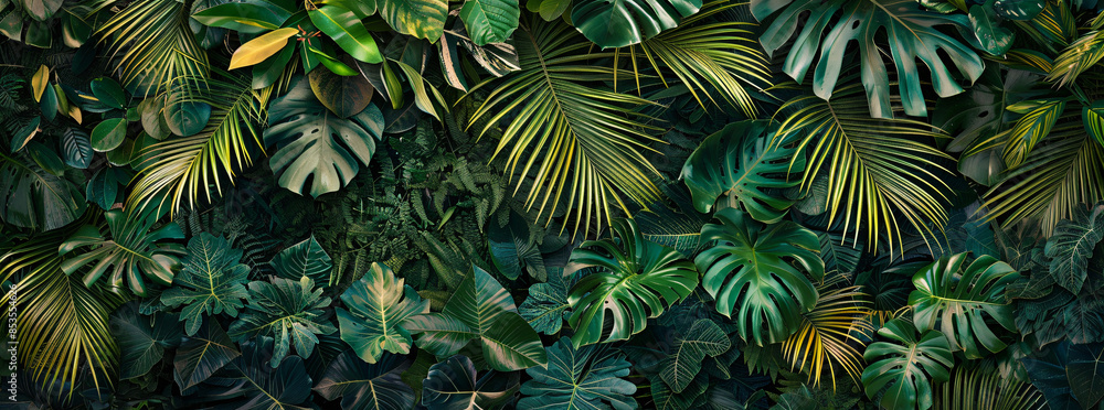 wall of tropical plants, dark green leaves, jungle background, banner,
wall of tropical plants, dark green leaves, jungle background, banner,