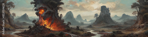 Surreal scenes of distorted realities unfold with thick, textured oil strokes, blending the bizarre with the beautiful in a haunting harmony, Generative AI