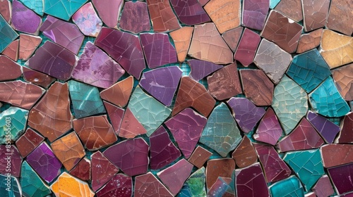 Cracked Tile Mosaic Background