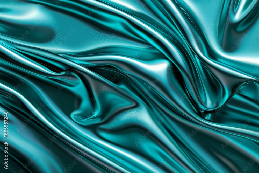 Obraz premium Abstract Teal Silk Drape