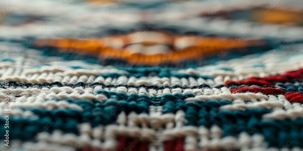 Fototapeta premium Navajo Tribal Pattern Native American Textile Background with Ethnic Design. Concept Tribal Patterns, Native American Textile, Navajo Design, Ethnic Background