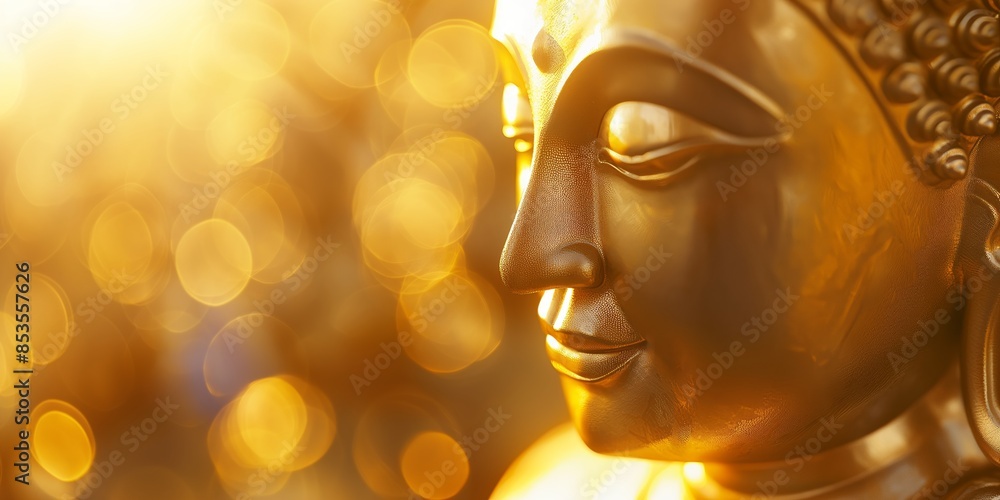 Festive background featuring warm bokeh lights and a blank golden area for seasonal greetings Festive background featuring warm bokeh lights and a blank golden area for seasonal greetings