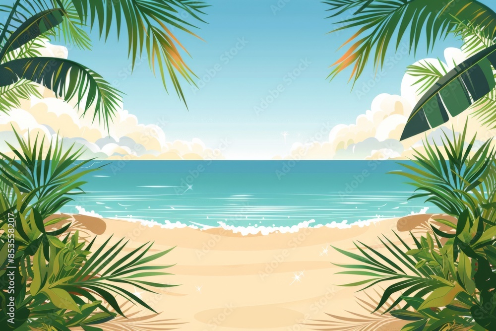 Obraz premium Summer Background illustration created with Generative AI