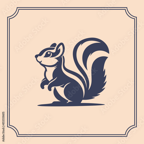 chipmunk side view silhouette logo style illustration