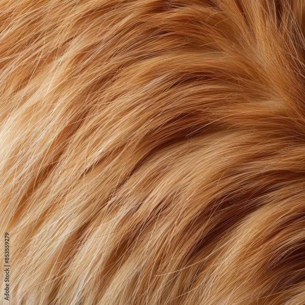 Naklejka premium Close-up of Red Ginger Cat Fur Texture.