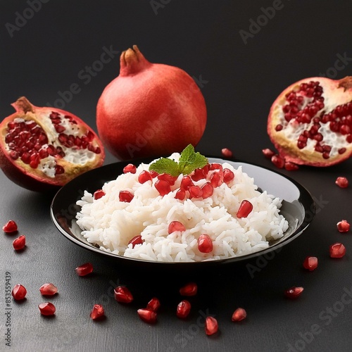 Healthy pomegranate rice photo