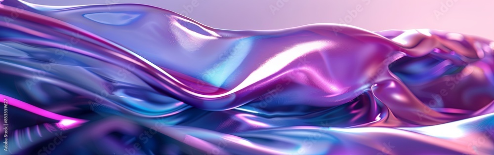 Obraz premium Shiny Purple and Blue Plastic Waves Background