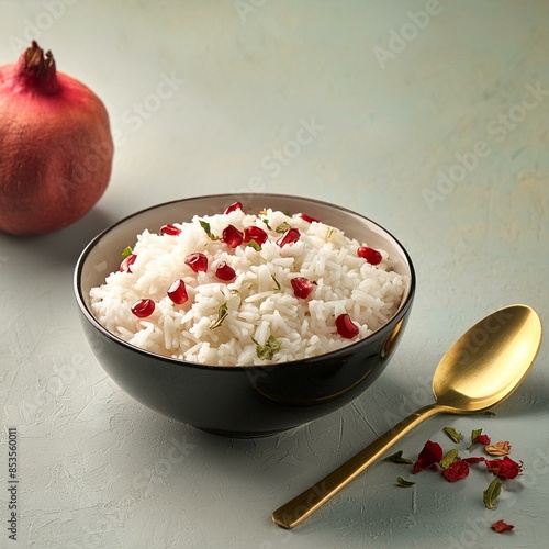 Healthy pomegranate rice photo