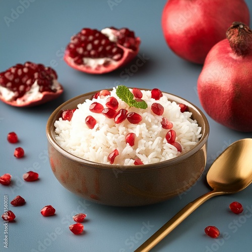 Healthy pomegranate rice photo