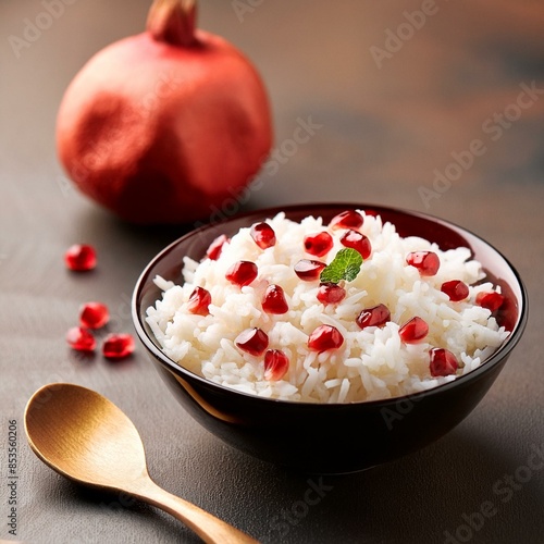 Healthy pomegranate rice photo