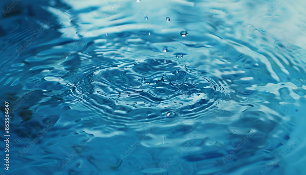 Blue Water Droplet Impact and Ripples on Still Surface Blue Water Droplet Impact and Ripples on Still Surface