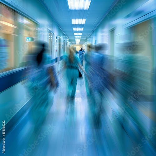 Ethereal Hospital Corridor in Motion © BG_Illustrations