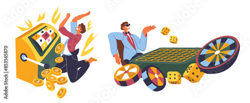 Casino Games and Gambling Illustration