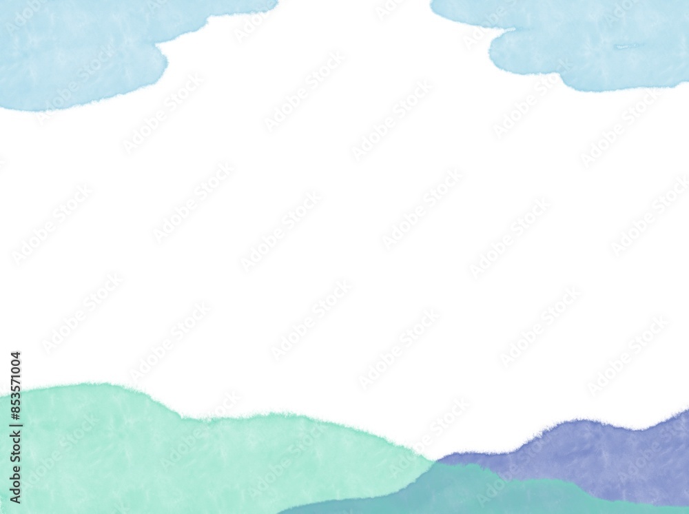 Obraz premium cloud and mount watercolor nature 