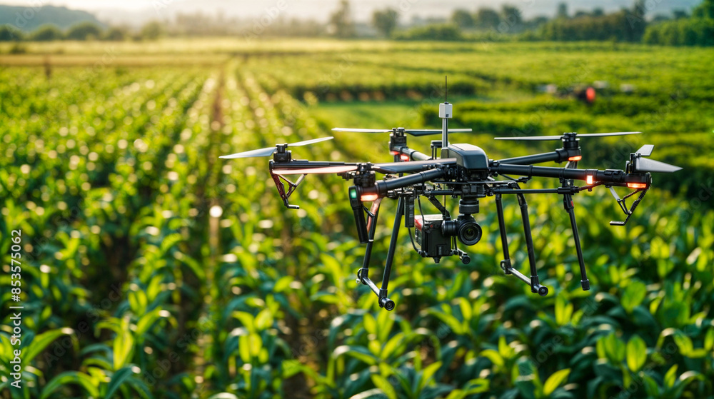 Dron Agrícola sobre Campos de Cultivo Dron Agrícola sobre Campos de Cultivo