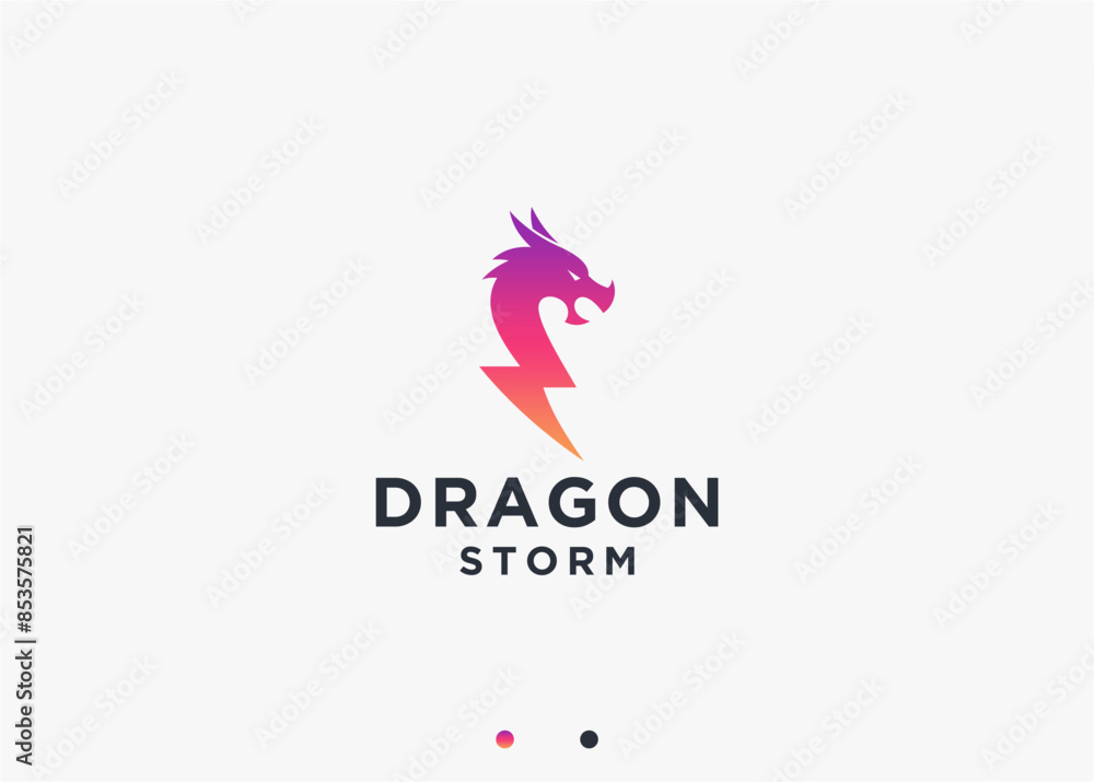 dragon with electricity logo design vector silhouette illustration dragon with electricity logo design vector silhouette illustration