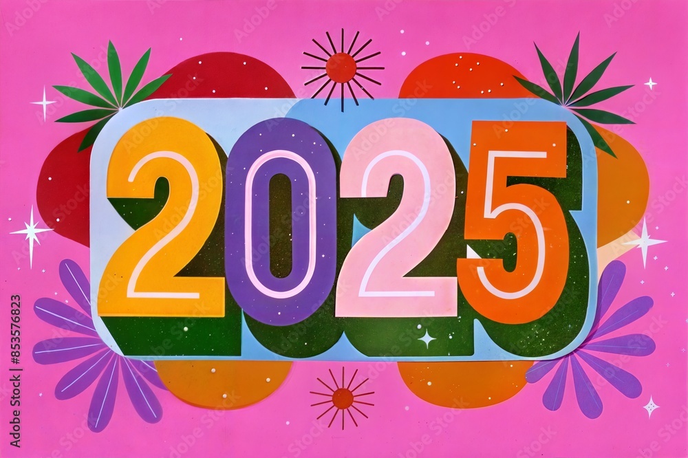happy new year 2025. colorful balloons with stars and balloons happy new year 2025. colorful balloons with stars and balloons