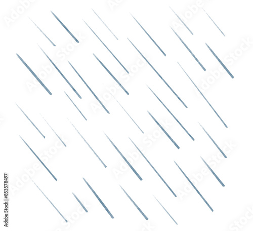 大雨の水彩画風　ベクターイラスト