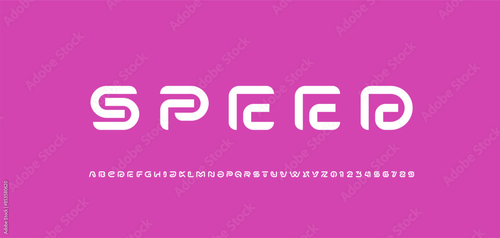 Trendy font alphabet from segment line Trendy font alphabet from segment line