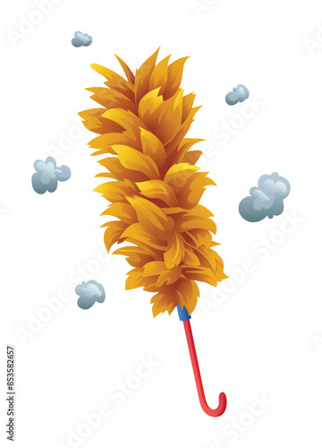 Feather duster illustration. Vector cartoon isolated on white background
