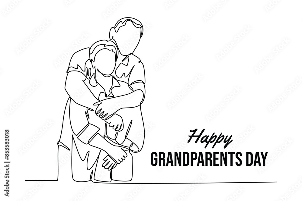 Happy Grand Parents Day Concept. Single line draw design vector graphic illustration. Happy Grand Parents Day Concept. Single line draw design vector graphic illustration.