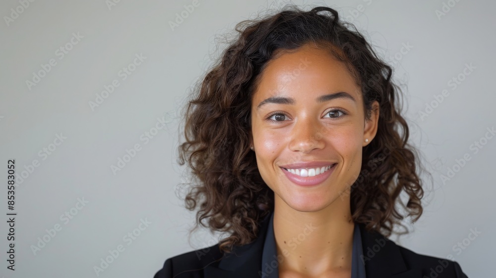Confident professional woman smiling at camera, close-up portrait on white background, captured in high-definition with Fujifilm quality. Confident professional woman smiling at camera, close-up portrait on white background, captured in high-definition with Fujifilm quality.