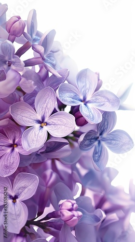 Wallpaper Mural a close up of purple lilac flowers, white background, hyper realistic photography --ar 9:16 Job ID: 61456aae-1ee2-4e9e-ad6e-d416c2cfc059 Torontodigital.ca