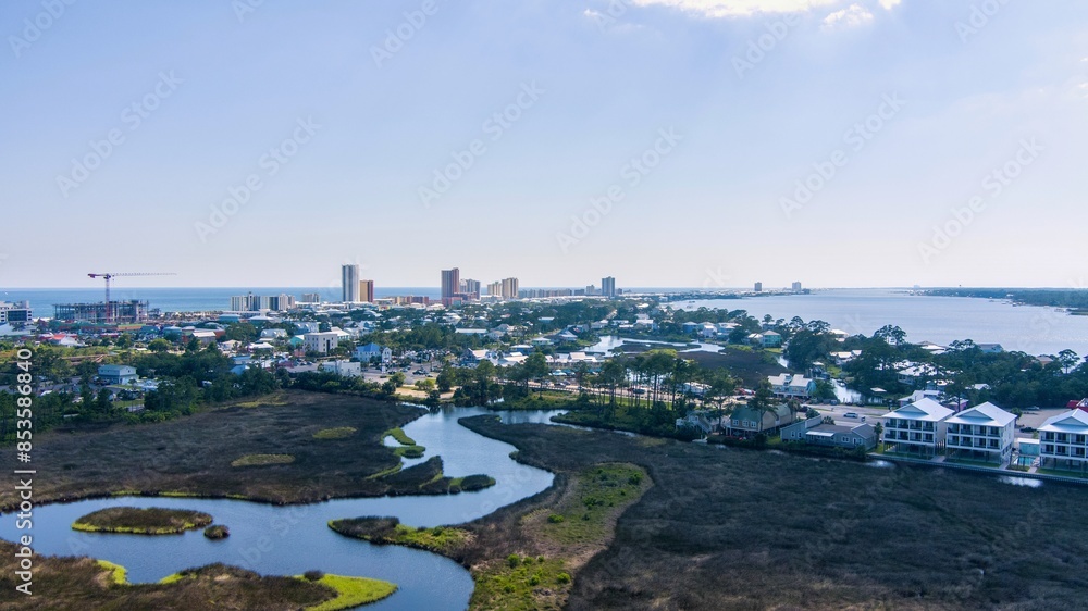 Fototapeta premium Aerial view of Gulf Shores, Alabama