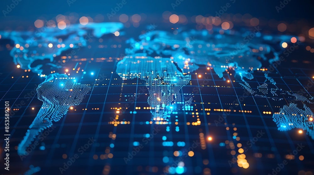 Fototapeta premium Global network communication concept graphic