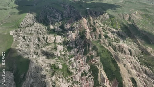 Aerial view of Mravaltskaro Colorful Mountains in Kakheti Region. Georgia photo