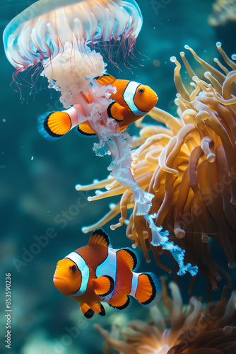 Obraz na płótnie Clownfisch im Wasser