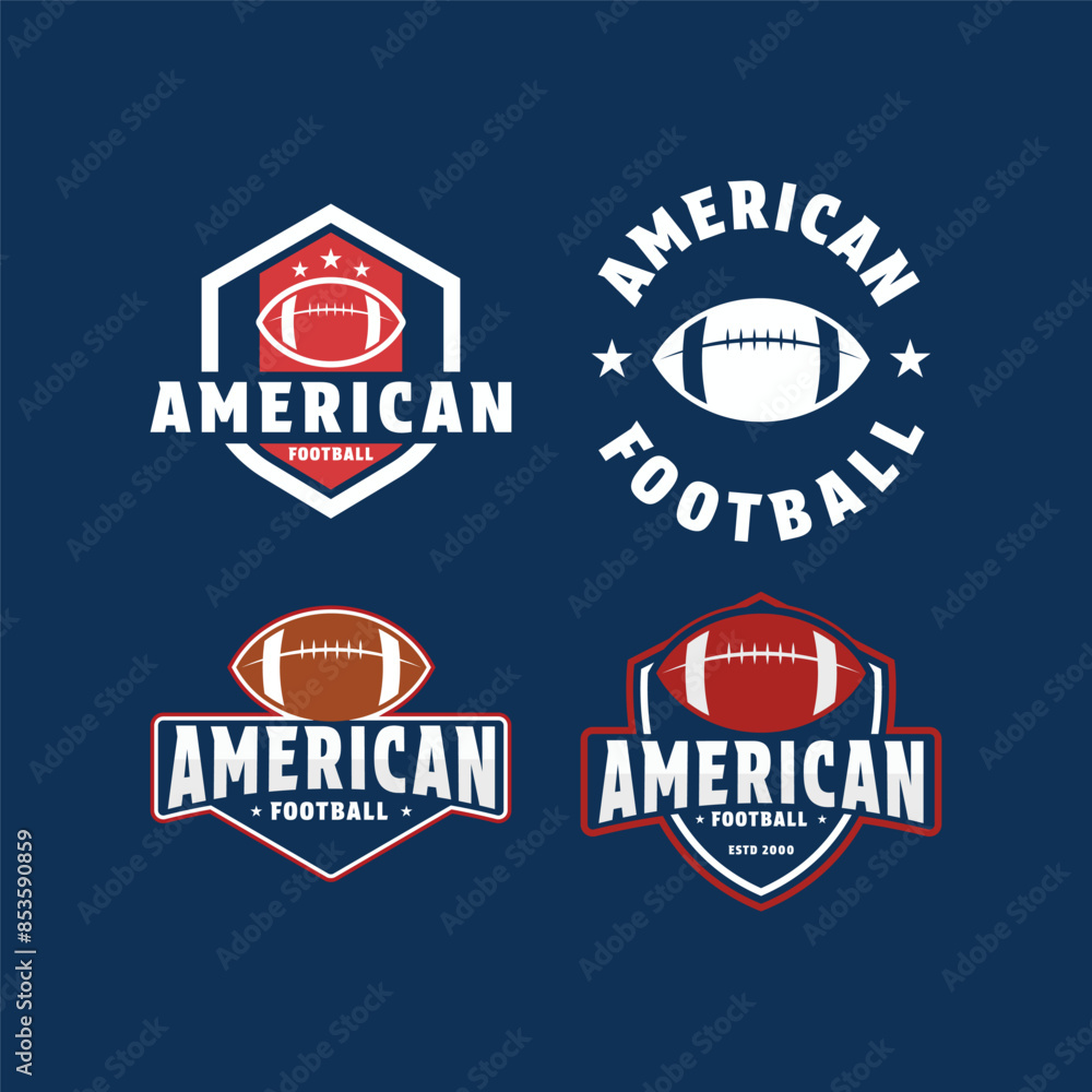 Φωτογραφία set of american football logo design vintage label and badge