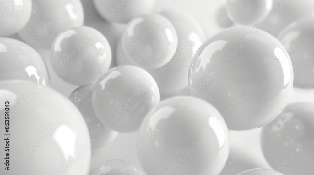The image features white bubbles drifting in a serene, abstract gray space, creating a surreal scene The image features white bubbles drifting in a serene, abstract gray space, creating a surreal scene