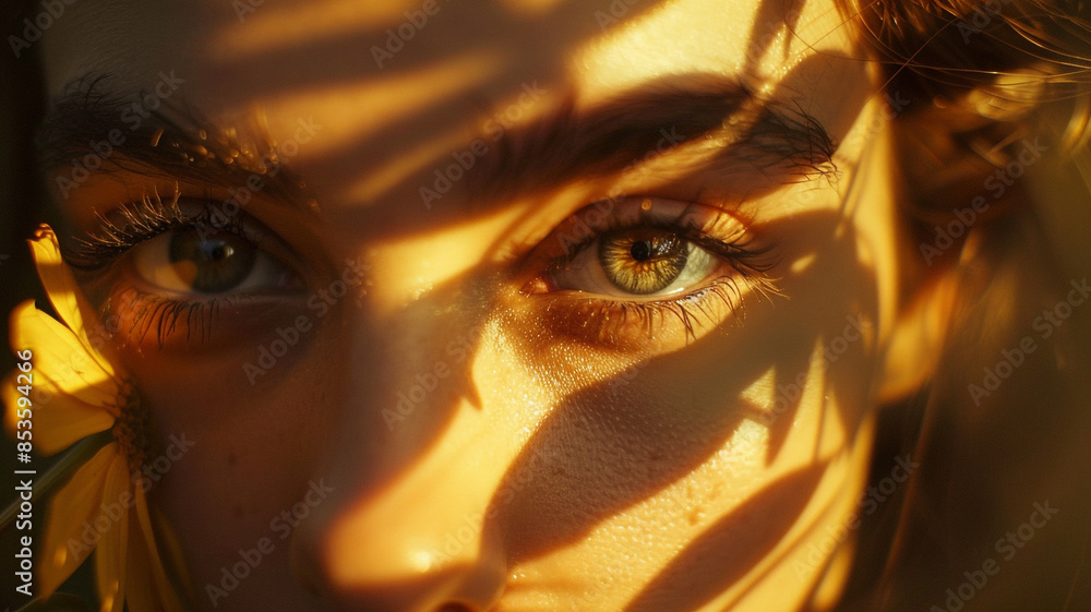 A man with piercing eyes standing against a backdrop where the shadow of a tree casts intriguing patterns, creating an atmospheric and mysterious setting. A man with piercing eyes standing against a backdrop where the shadow of a tree casts intriguing patterns, creating an atmospheric and mysterious setting.
