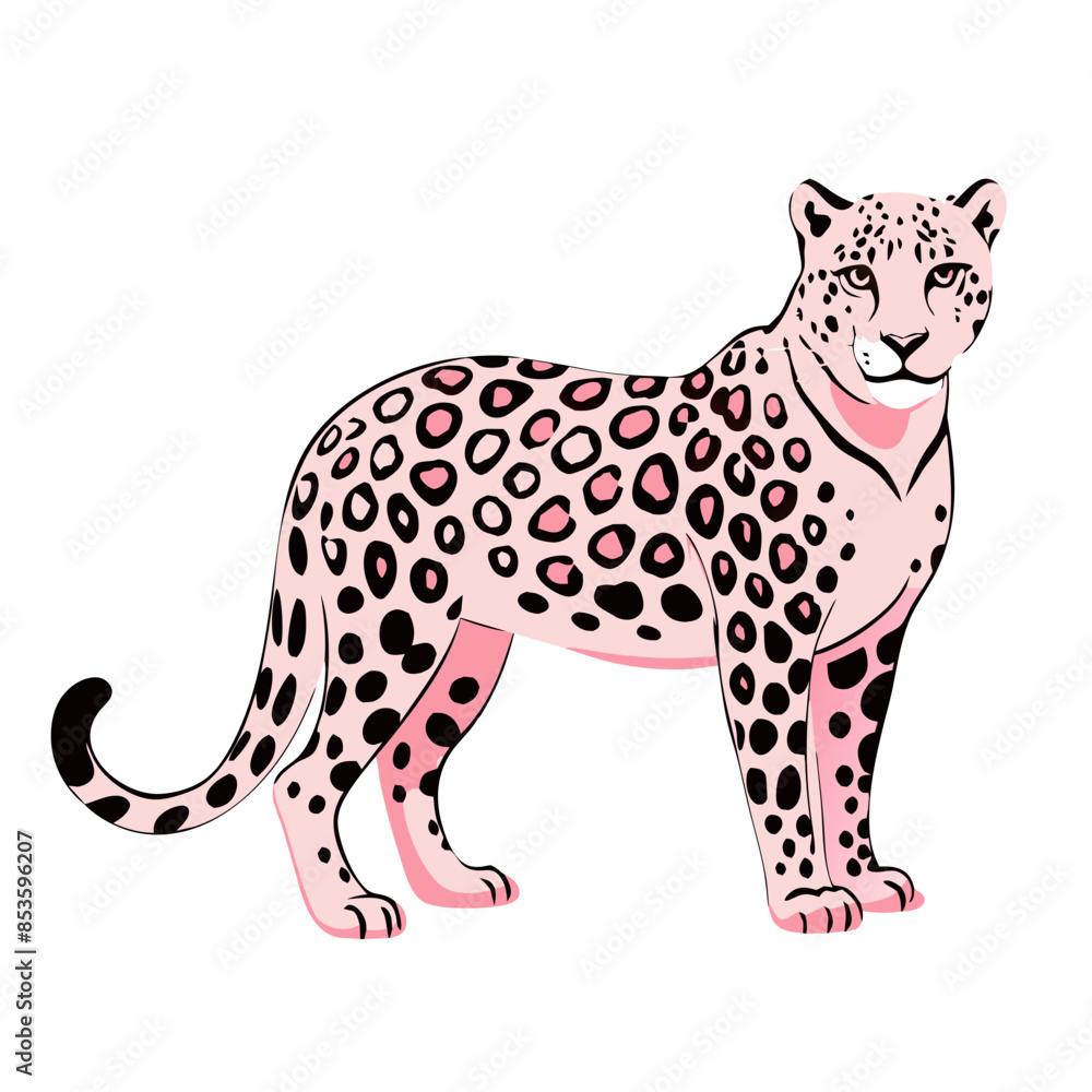 detailed vector illustration of a snow leopard with its spotted coat and long tail. detailed vector illustration of a snow leopard with its spotted coat and long tail.
