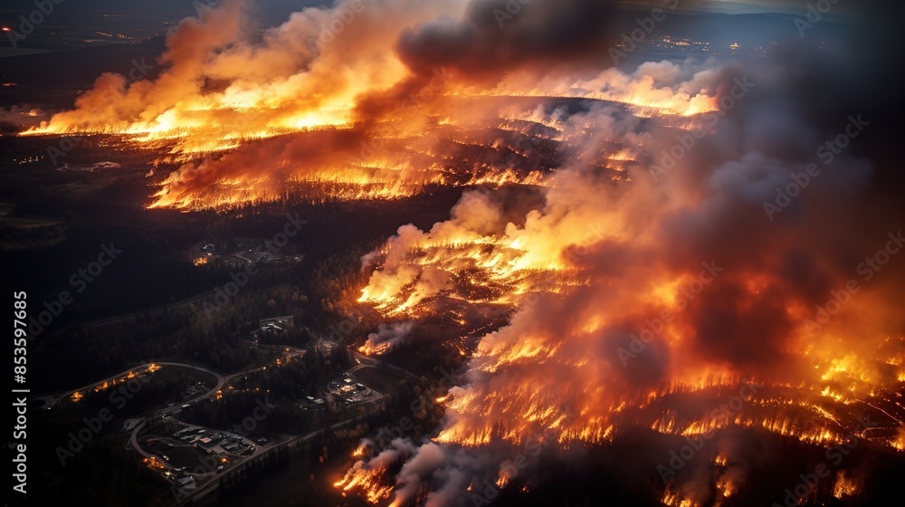 Naklejka premium fire in the forest