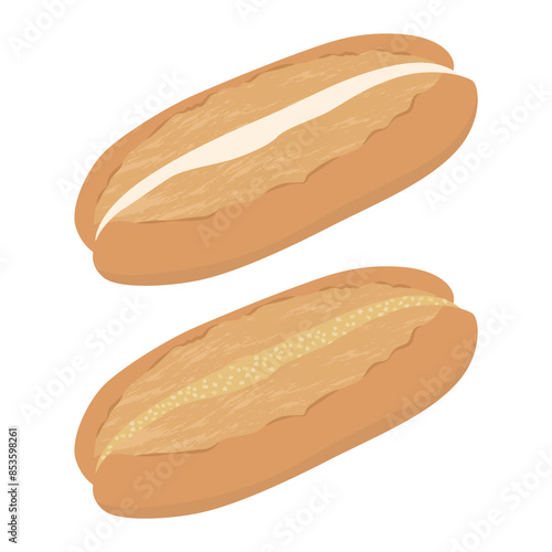 ミルクフランスとピーナッツフランスのイラスト