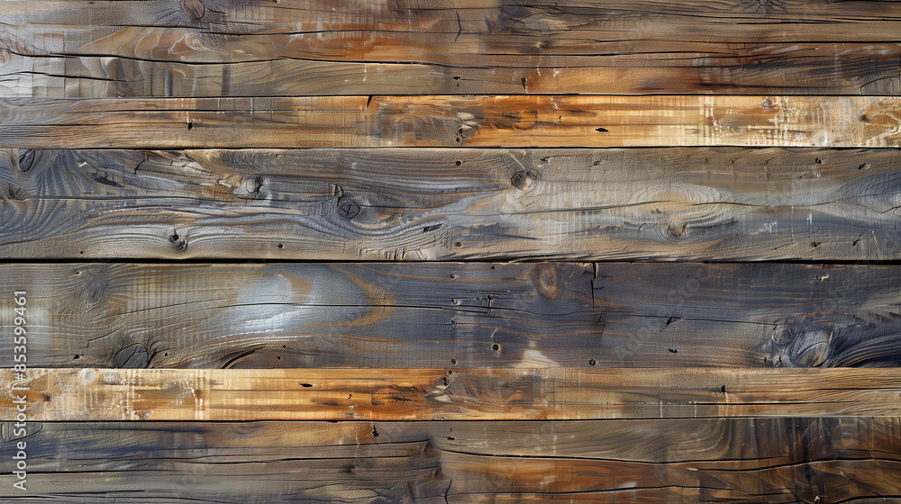Wooden planks forming a rustic background, showing knots and grain Wooden planks forming a rustic background, showing knots and grain