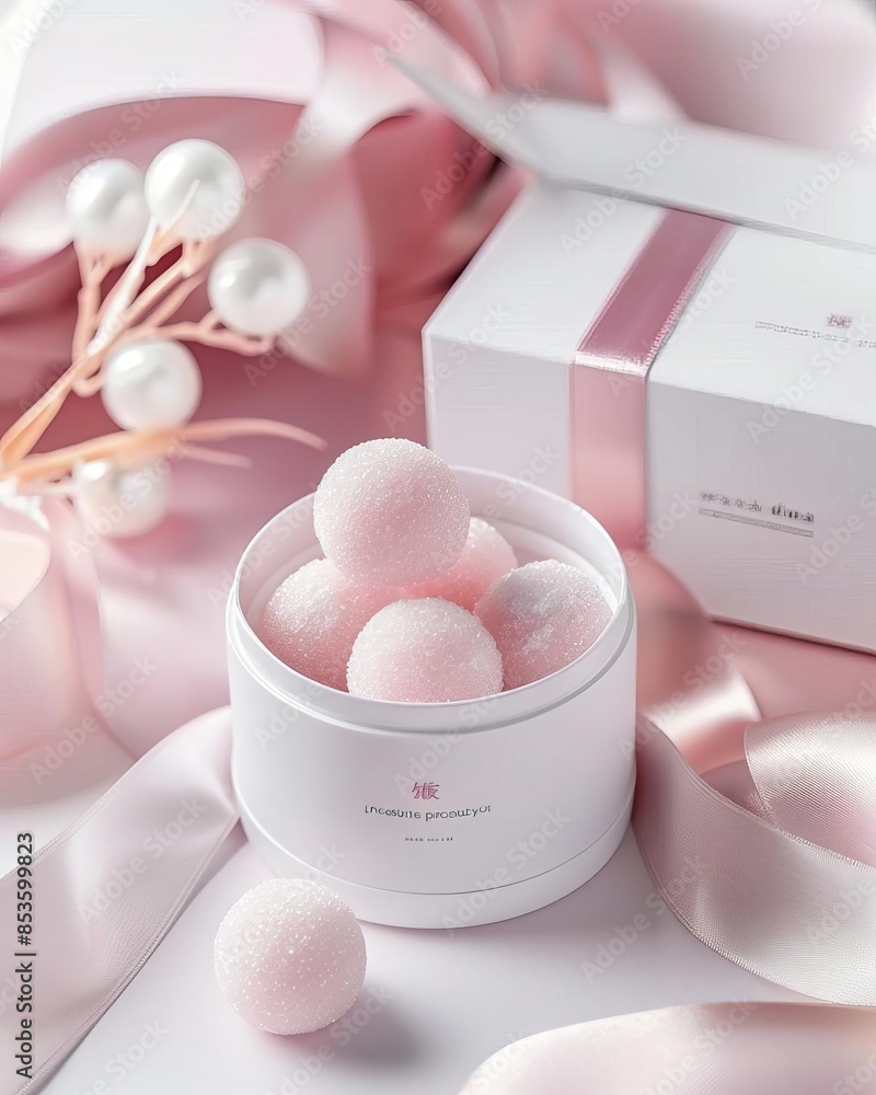 morceaux de sucre, forme ronde, petits, sucre, volent dans lair, fond clair, rose morceaux de sucre, forme ronde, petits, sucre, volent dans lair, fond clair, rose