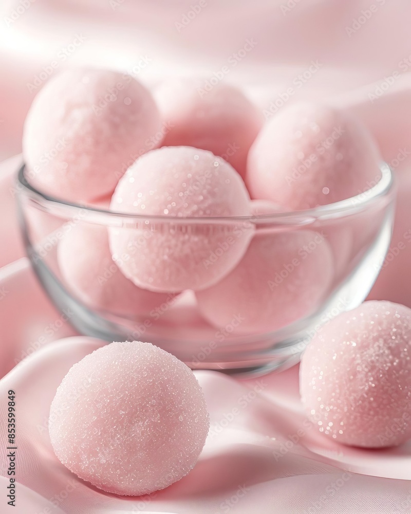 morceaux de sucre, forme ronde, petits, sucre, volent dans lair, fond clair, rose morceaux de sucre, forme ronde, petits, sucre, volent dans lair, fond clair, rose