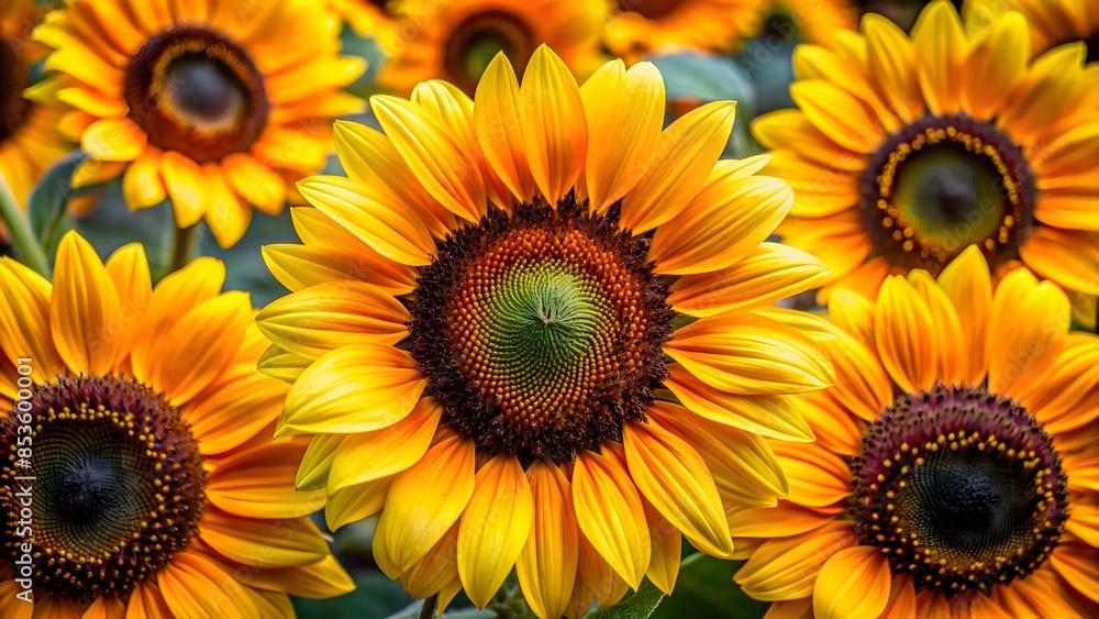 Fototapeta premium Bright, Bold, And Beautiful Sunflowers Make A Stunning Statement In Any Garden.