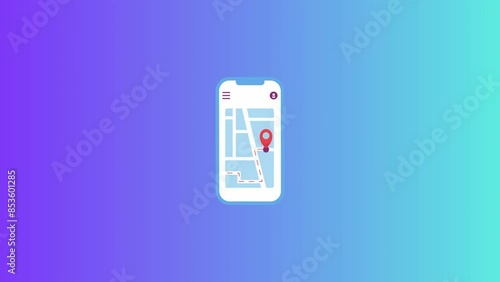 Phone with map and geolocation.