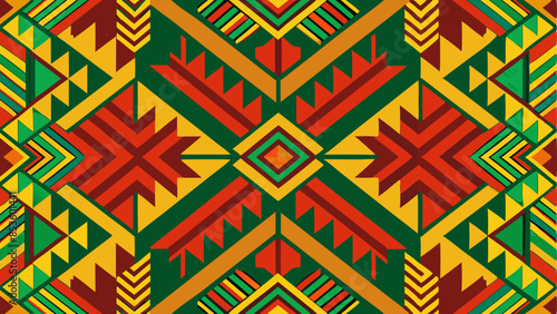 Vector flat traditional African pattern design