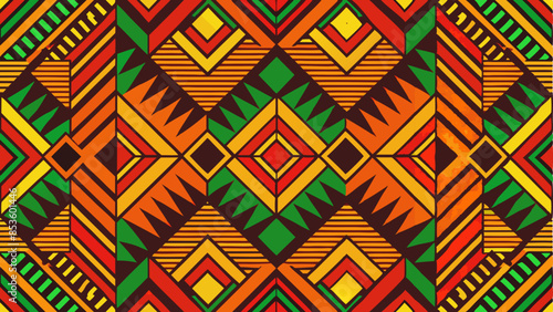 Vector flat traditional African pattern design