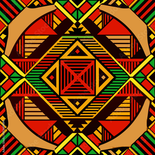 Vector flat traditional African pattern design