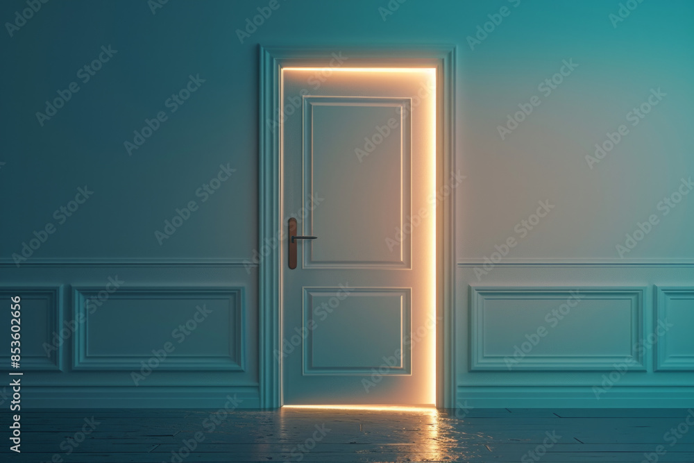 A simple door frame with soft, glowing light emanating from within, set against a plain background. The light represents knowledge, enlightenment, or an important discovery. A simple door frame with soft, glowing light emanating from within, set against a plain background. The light represents knowledge, enlightenment, or an important discovery.