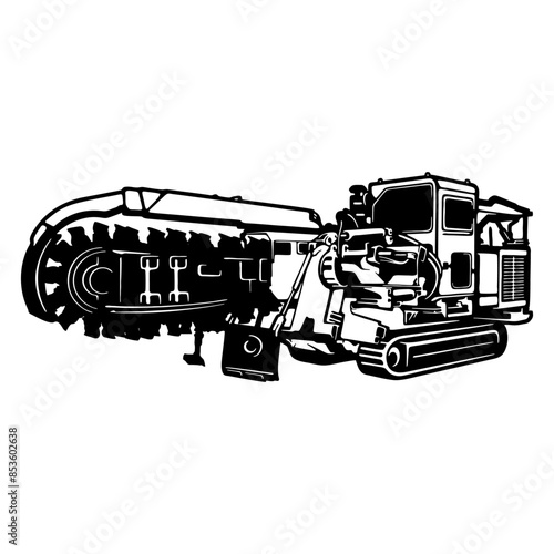 Trencher - Equipment - Special Vehicles, Heavy Equipment Stencil Cut File