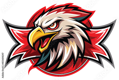 eagle head mascot logo with cartoon style